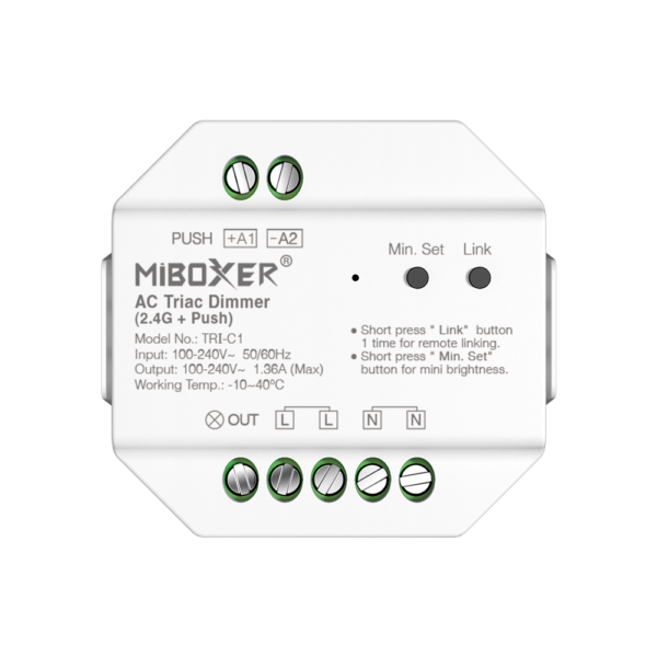 <b>TRI-C1 </b><br />AC Triac RF + Push Dimmer